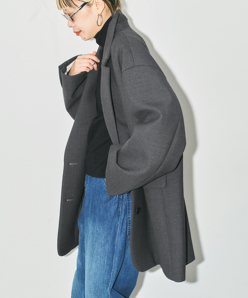 CITYSHOP(シティーショップ)の「《追加2》BONDING ジャケット(その他アウター・レディース・チャコールグレー/ブラック・36/38)」の3枚目の写真