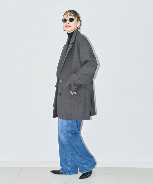 CITYSHOP(シティーショップ)の「《追加2》BONDING ジャケット(その他アウター・レディース・チャコールグレー/ブラック・36/38)」の4枚目の写真