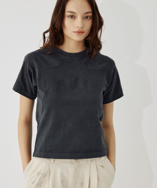 CONZ(コンズ)の「panel short sleeve tee(Tシャツ/カットソー・レディース・ブラック/ダークグレー・1/0/2)」の2枚目の写真