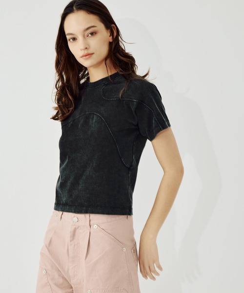 CONZ(コンズ)の「panel short sleeve tee(Tシャツ/カットソー・レディース・ブラック/ダークグレー・1/0/2)」の3枚目の写真