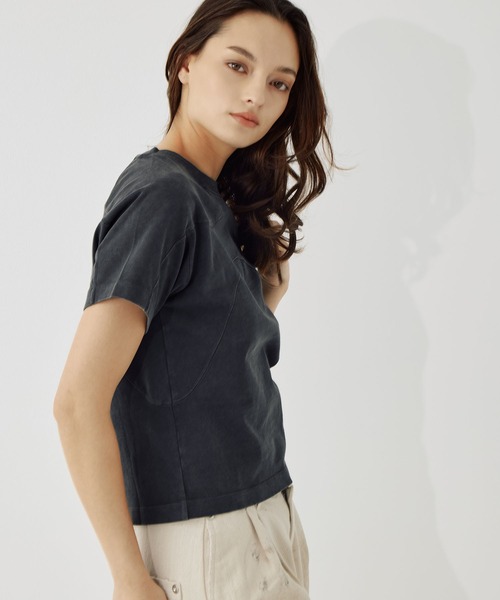 CONZ(コンズ)の「panel short sleeve tee(Tシャツ/カットソー・レディース・ブラック/ダークグレー・1/0/2)」の4枚目の写真