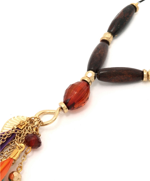 チャイハネ（チャイハネ）の「【チャイハネ】フェザー＆メタルフリンジネックレス（ネックレス・レディース・ターコイズブルー/カラフル・FREE）」の7枚目の写真