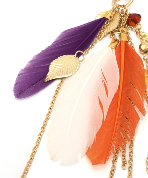 チャイハネ（チャイハネ）の「【チャイハネ】フェザー＆メタルフリンジネックレス（ネックレス・レディース・ターコイズブルー/カラフル・FREE）」の9枚目の写真