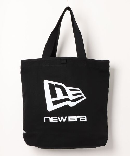NEW ERA（ニューエラ）の「【NEW ERA/ニューエラ】キャンバス トートバッグ 14L リニアロゴ（トートバッグ・メンズ・ブラック/アイボリー・FREE）」の2枚目の写真