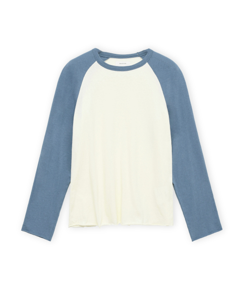 BROWNYARD(ブラウンヤード)の「カットオフラグランロングスリーブ、ブルー(Tシャツ/カットソー・メンズ・その他・5/6/3/4)」の1枚目の写真