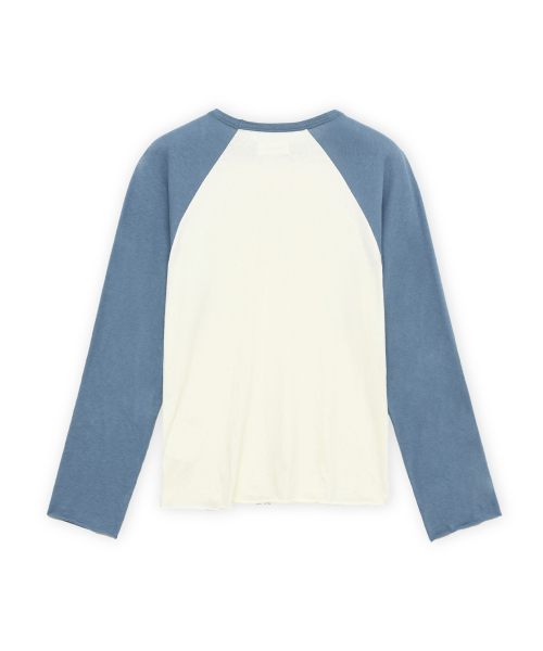 BROWNYARD(ブラウンヤード)の「カットオフラグランロングスリーブ、ブルー(Tシャツ/カットソー・メンズ・その他・5/6/3/4)」の2枚目の写真