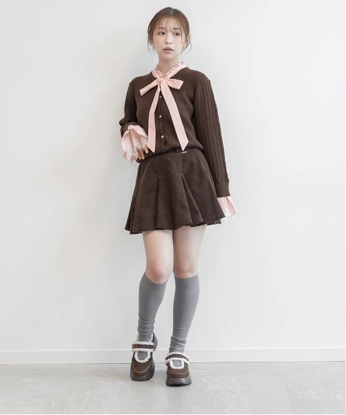 RANDA(ランダ)の「ダブルベルトフレアミニスカート(スカート・レディース・ベージュ/ブラウン/チェック・1/0)」の11枚目の写真