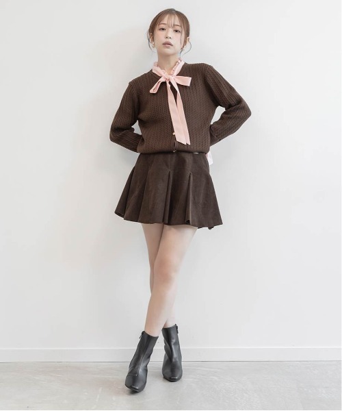 RANDA(ランダ)の「ダブルベルトフレアミニスカート(スカート・レディース・ベージュ/ブラウン/チェック・1/0)」の12枚目の写真