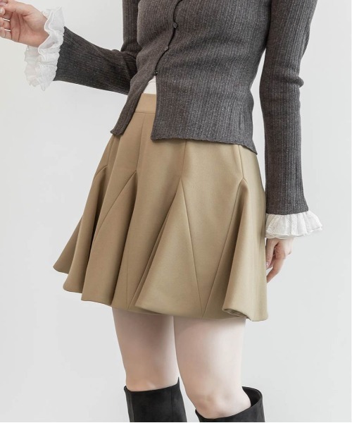 RANDA(ランダ)の「ダブルベルトフレアミニスカート(スカート・レディース・ベージュ/ブラウン/チェック・1/0)」の13枚目の写真
