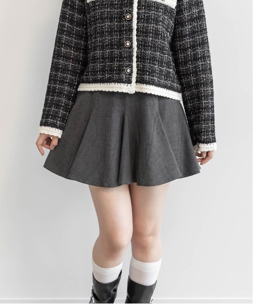 RANDA(ランダ)の「ダブルベルトフレアミニスカート(スカート・レディース・ベージュ/ブラウン/チェック・1/0)」の19枚目の写真
