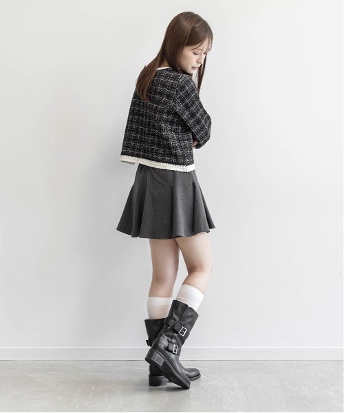 RANDA(ランダ)の「ダブルベルトフレアミニスカート(スカート・レディース・ベージュ/ブラウン/チェック・1/0)」の22枚目の写真