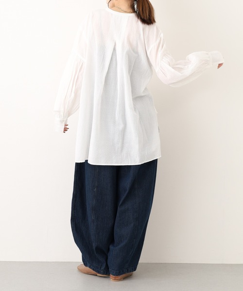 Fanaka(ファナカ)の「コットンレーヨンドビーブラウス 長袖(シャツ/ブラウス・レディース・オフホワイト・FREE)」の10枚目の写真