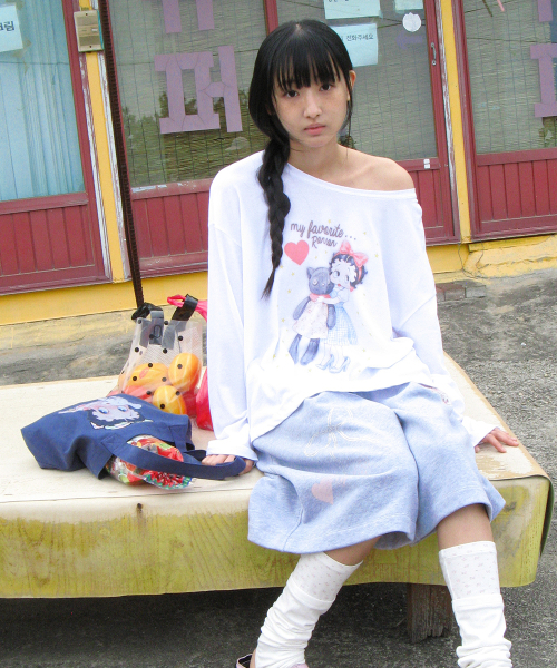 RONRON(ロンロン)の「BETTY BOOP RIBBON APPLIQUE SWEAT SHOULDER BAG NAVY(ショルダーバッグ・レディース・その他・FREE)」の3枚目の写真