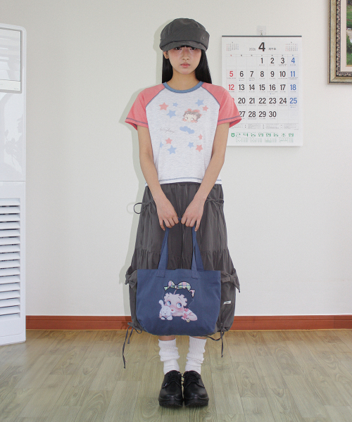 RONRON(ロンロン)の「BETTY BOOP RIBBON APPLIQUE SWEAT SHOULDER BAG NAVY(ショルダーバッグ・レディース・その他・FREE)」の4枚目の写真