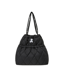 QUILTED BUCKET BAG - BLACK