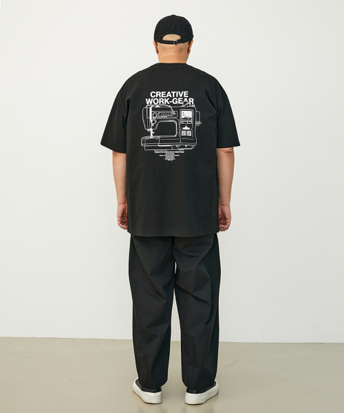 BOOVOOM（ブーブーム）の「[ビッグサイズ]ソーイングマシンワークギアTシャツ（Tシャツ/カットソー・メンズ・ブラック/ホワイト・XXXL/XL/XXL）」の7枚目の写真