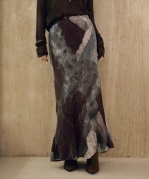 art print flare long skirt /アートプリントフレアロングスカート