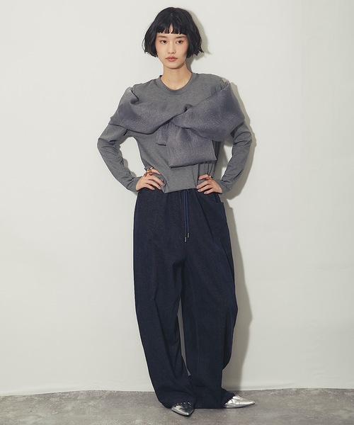 ANOTHER S(アナザーエス)の「オーガンジーフリルドッキングトップス(Tシャツ/カットソー・レディース・ブラウン/ブラック/グレー・M)」の10枚目の写真
