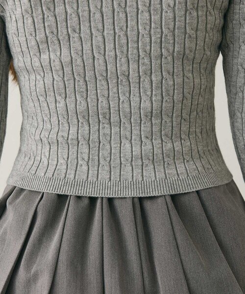 Belle Charme(ベルシャルム)の「【Belle Charme】Belle Logo Fur Sleeve Knit(ニット/セーター・レディース・アイボリー/ピンクベージュ/ブラック/チャコールグレー・FREE)」の11枚目の写真
