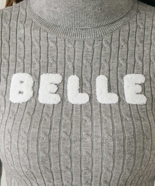 Belle Charme(ベルシャルム)の「【Belle Charme】Belle Logo Fur Sleeve Knit(ニット/セーター・レディース・アイボリー/ピンクベージュ/ブラック/チャコールグレー・FREE)」の12枚目の写真