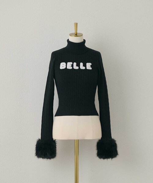 Belle Charme(ベルシャルム)の「【Belle Charme】Belle Logo Fur Sleeve Knit(ニット/セーター・レディース・アイボリー/ピンクベージュ/ブラック/チャコールグレー・FREE)」の20枚目の写真