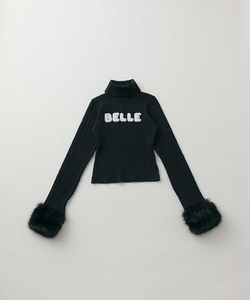 Belle Charme(ベルシャルム)の「【Belle Charme】Belle Logo Fur Sleeve Knit(ニット/セーター・レディース・アイボリー/ピンクベージュ/ブラック/チャコールグレー・FREE)」の21枚目の写真