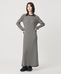 【WEB限定 Wardrobe DAILY MINIMAL】リブニット フレアワンピース