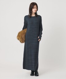 【WEB限定 Wardrobe DAILY MINIMAL】リブニット フレアワンピース
