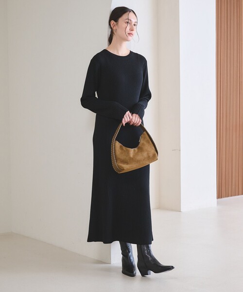 BEAUTY&YOUTH UNITED ARROWS(ビューティーアンドユースユナイテッドアローズ)の「【WEB限定 Wardrobe DAILY MINIMAL】リブニット フレアワンピース(ワンピース・レディース・その他1/レッド/ネイビー/ブラック・M/S)」の8枚目の写真