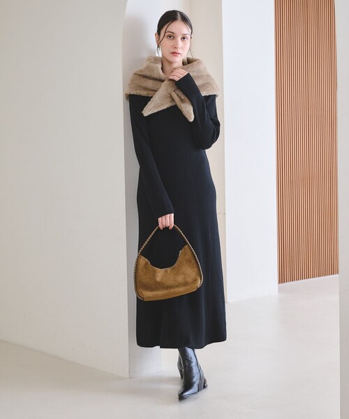 BEAUTY&YOUTH UNITED ARROWS(ビューティーアンドユースユナイテッドアローズ)の「【WEB限定 Wardrobe DAILY MINIMAL】リブニット フレアワンピース(ワンピース・レディース・その他1/レッド/ネイビー/ブラック・M/S)」の9枚目の写真