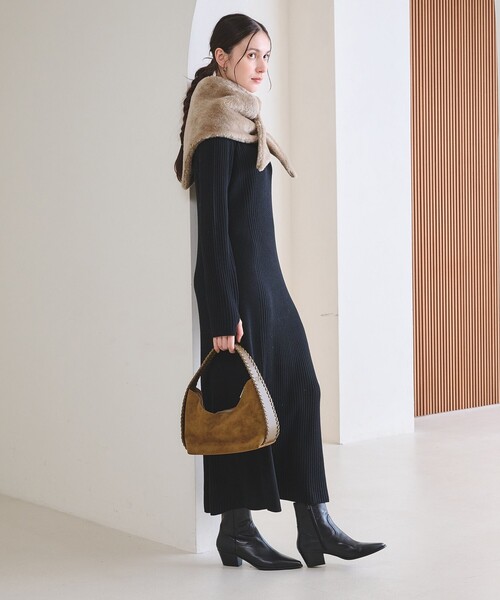 BEAUTY&YOUTH UNITED ARROWS(ビューティーアンドユースユナイテッドアローズ)の「【WEB限定 Wardrobe DAILY MINIMAL】リブニット フレアワンピース(ワンピース・レディース・その他1/レッド/ネイビー/ブラック・M/S)」の10枚目の写真