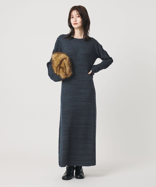 BEAUTY&YOUTH UNITED ARROWS(ビューティーアンドユースユナイテッドアローズ)の「【WEB限定 Wardrobe DAILY MINIMAL】リブニット フレアワンピース(ワンピース・レディース・その他1/レッド/ネイビー/ブラック・M/S)」の12枚目の写真