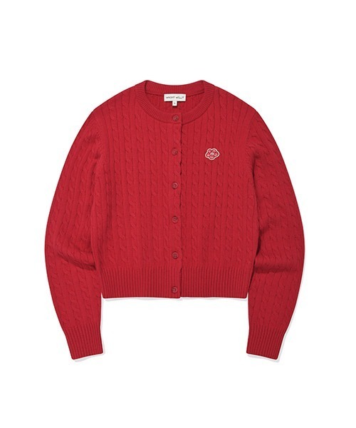 Wacky WiLLy(ワッキーウィリー)の「WOMEN'S CABLE CARDIGAN(カーディガン/ボレロ・レディース・ネイビー/グレー/レッド/スカイブルー系・SMALL/MEDIUM/LARGE)」の1枚目の写真