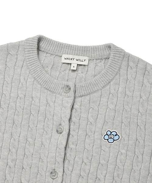 Wacky WiLLy(ワッキーウィリー)の「WOMEN'S CABLE CARDIGAN(カーディガン/ボレロ・レディース・ネイビー/グレー/レッド/スカイブルー系・SMALL/MEDIUM/LARGE)」の7枚目の写真