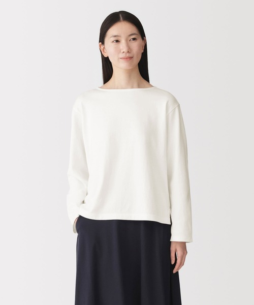 婦人 太番手ボートネック長袖Tシャツ（Tシャツ/カットソー）｜無印