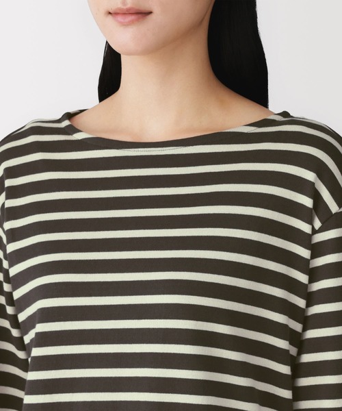 無印良品(ムジルシリョウヒン)の「婦人 太番手ボートネック長袖Tシャツ(Tシャツ/カットソー・レディース・グレー系/グリーン系/チャコールグレー/オフホワイト/ピンク系/ネイビー系・XS/S/M/L/XL/XXL)」の17枚目の写真