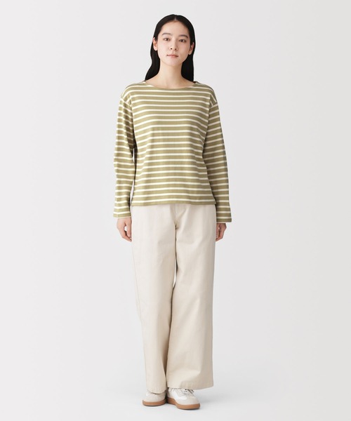 無印良品(ムジルシリョウヒン)の「婦人 太番手ボートネック長袖Tシャツ(Tシャツ/カットソー・レディース・グレー系/グリーン系/チャコールグレー/オフホワイト/ピンク系/ネイビー系・XS/S/M/L/XL/XXL)」の20枚目の写真