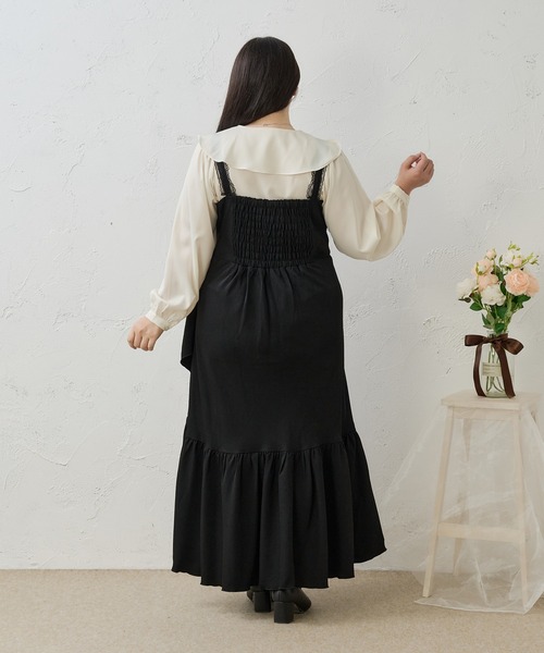 Louiosy(ルオシー)の「【Louiosy】【大きいサイズ】レースデザインアシメフリルマーメイドキャミワンピース(ワンピース・レディース・ブラック/ベージュ/ブラウン系その他・LL/4L/3L)」の21枚目の写真