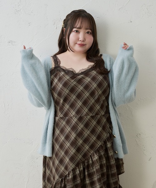 Louiosy(ルオシー)の「【Louiosy】【大きいサイズ】レースデザインアシメフリルマーメイドキャミワンピース(ワンピース・レディース・ブラック/ベージュ/ブラウン系その他・LL/4L/3L)」の17枚目の写真