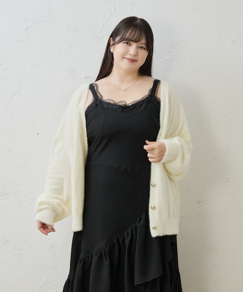 Louiosy(ルオシー)の「【Louiosy】【大きいサイズ】レースデザインアシメフリルマーメイドキャミワンピース(ワンピース・レディース・ブラック/ベージュ/ブラウン系その他・LL/4L/3L)」の20枚目の写真