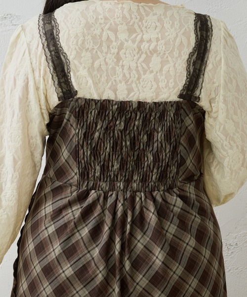 Louiosy(ルオシー)の「【Louiosy】【大きいサイズ】レースデザインアシメフリルマーメイドキャミワンピース(ワンピース・レディース・ブラック/ベージュ/ブラウン系その他・LL/4L/3L)」の13枚目の写真