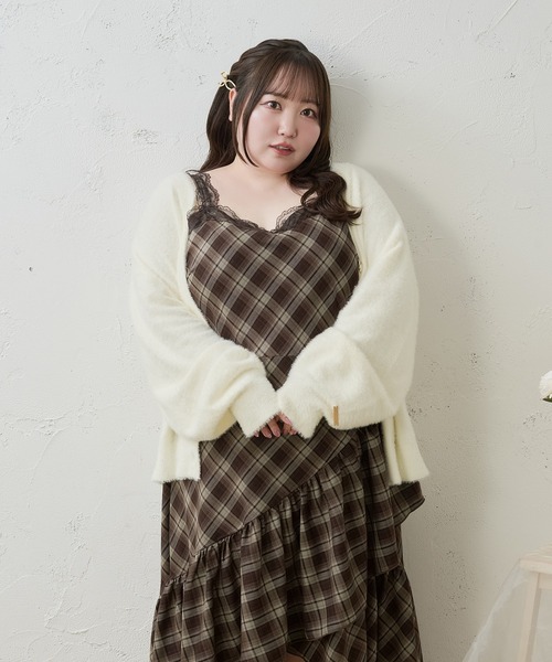 Louiosy(ルオシー)の「【Louiosy】【大きいサイズ】レースデザインアシメフリルマーメイドキャミワンピース(ワンピース・レディース・ブラック/ベージュ/ブラウン系その他・LL/4L/3L)」の16枚目の写真