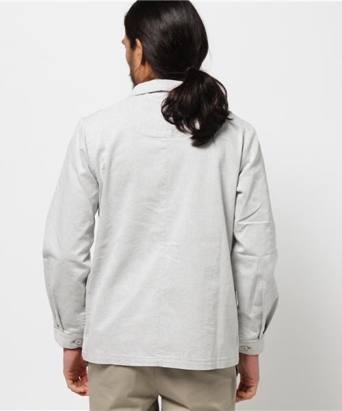 GRAND GLOBAL(グランドグローバル)の「GRAND GLOBAL / ミックスツイルワークジャケット (ミリタリージャケット・メンズ・ホワイト/ネイビー・40/38)」の4枚目の写真