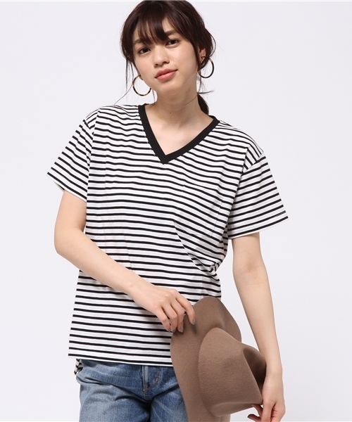 VENCEEXCHANGE（ヴァンスエクスチェンジ）の「ベーシックTシャツ  （Tシャツ/カットソー・レディース・オフホワイト/グレー/コーラル/ブラック/ダークオリーブ・MEDIUM）」の14枚目の写真