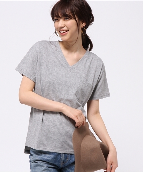 VENCEEXCHANGE（ヴァンスエクスチェンジ）の「ベーシックTシャツ  （Tシャツ/カットソー・レディース・オフホワイト/グレー/コーラル/ブラック/ダークオリーブ・MEDIUM）」の16枚目の写真