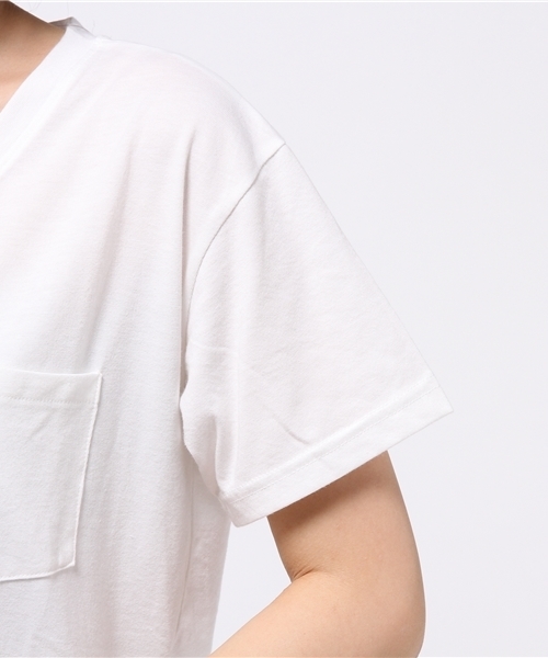 VENCEEXCHANGE（ヴァンスエクスチェンジ）の「ベーシックTシャツ  （Tシャツ/カットソー・レディース・オフホワイト/グレー/コーラル/ブラック/ダークオリーブ・MEDIUM）」の10枚目の写真