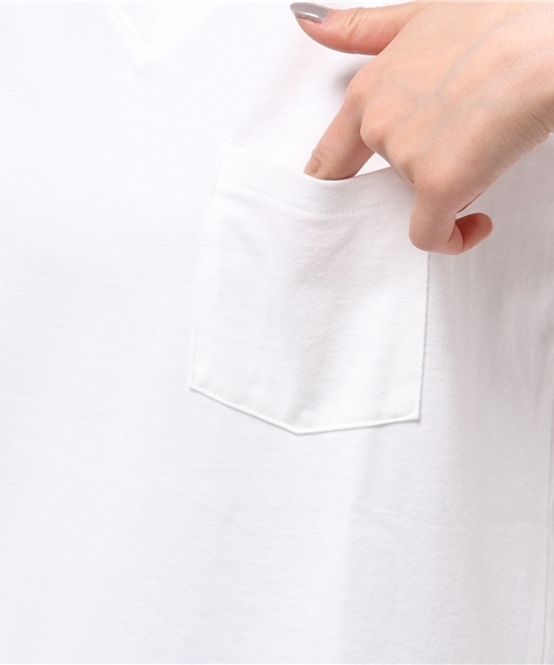 VENCEEXCHANGE（ヴァンスエクスチェンジ）の「ベーシックTシャツ  （Tシャツ/カットソー・レディース・オフホワイト/グレー/コーラル/ブラック/ダークオリーブ・MEDIUM）」の11枚目の写真