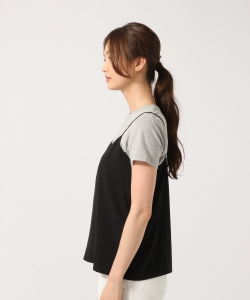 GLOBAL WORK（グローバルワーク）の「ジョーゼットキャミレイヤード半袖/722844（Tシャツ/カットソー・レディース・ブラック/ネイビー/ブラウン・LARGE/MEDIUM）」の21枚目の写真