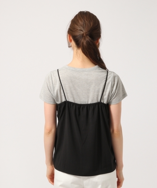 GLOBAL WORK（グローバルワーク）の「ジョーゼットキャミレイヤード半袖/722844（Tシャツ/カットソー・レディース・ブラック/ネイビー/ブラウン・LARGE/MEDIUM）」の13枚目の写真