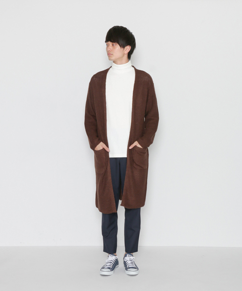 SENSE OF PLACE by URBAN RESEARCH（センスオブプレイスバイアーバンリサーチ）の「リブタートルネックロングTシャツ（Tシャツ/カットソー・メンズ・ホワイト/ブラック・LARGE/MEDIUM）」の8枚目の写真